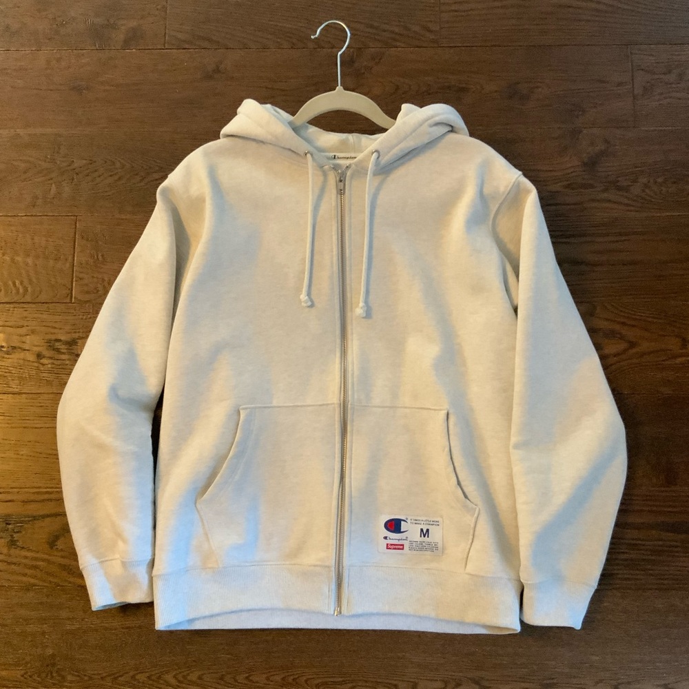 SUPREME X CHAMPION Arc Logo Zip Up (ASH GREY)